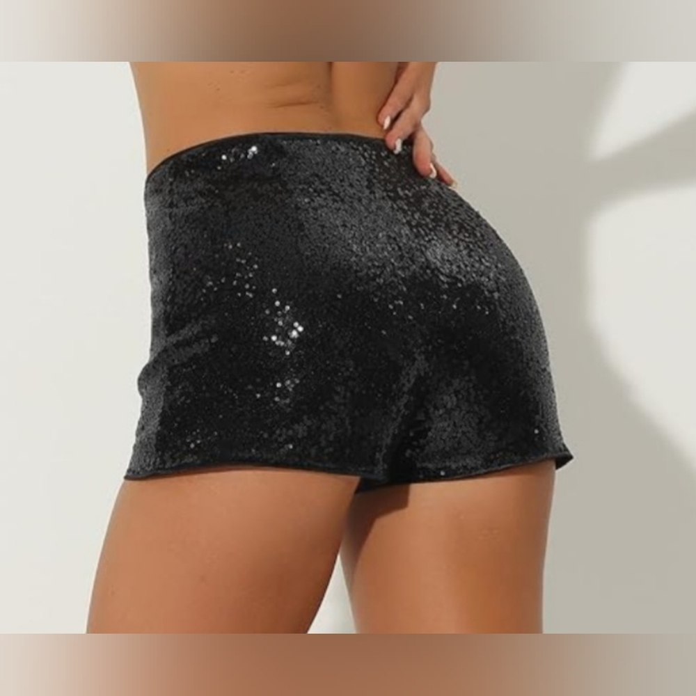 Black sequin shorts